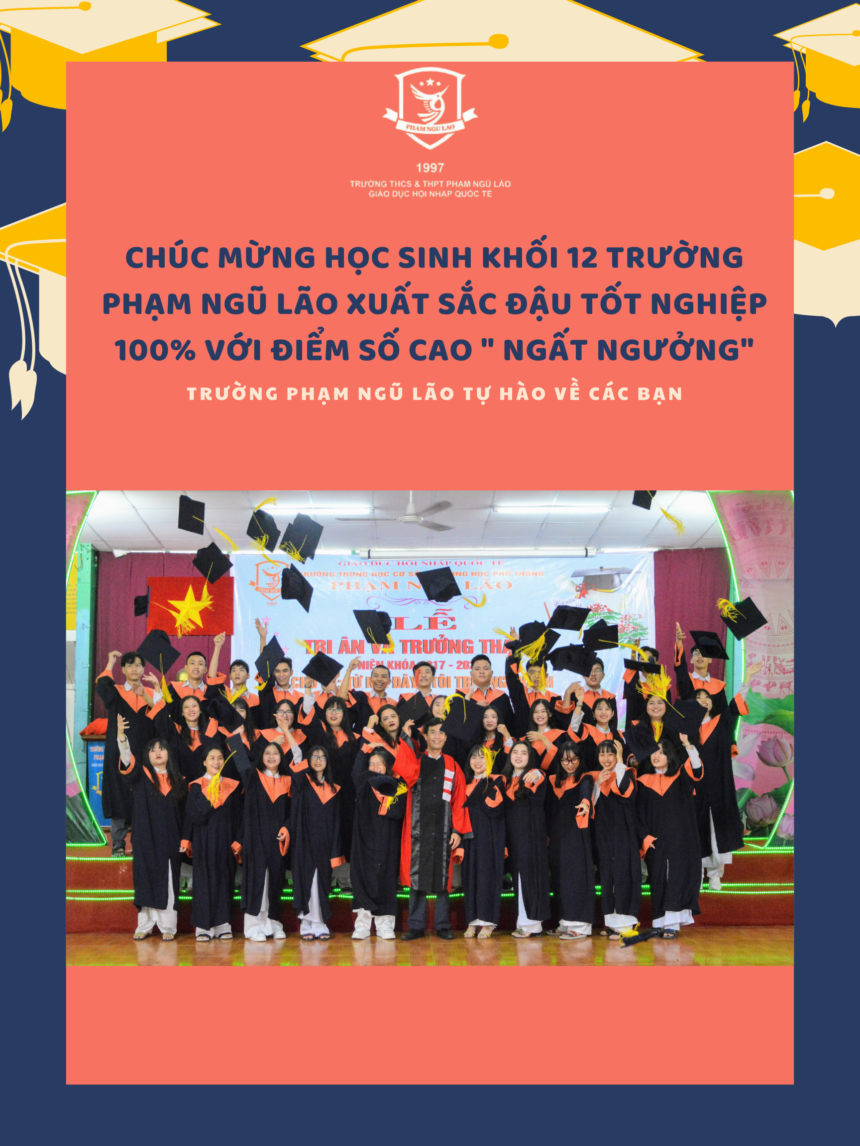 CHÚC MỪNG 100% HỌC SINH PHẠM NGŨ LÃO  ĐẬU TỐT NGHIỆP THPT VỚI ĐIỂM SỐ CAO