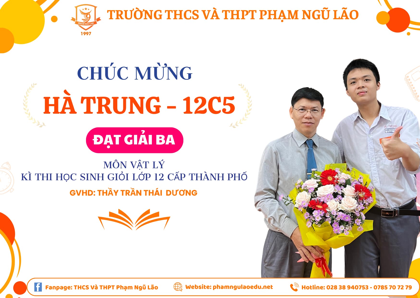 HỌC SINH KHỐI 12 TRƯỜNG PHẠM NGŨ LÃO TỎA SÁNG TẠI KỲ THI HSG CẤP THÀNH PHỐ NĂM HỌC 2024 - 2025