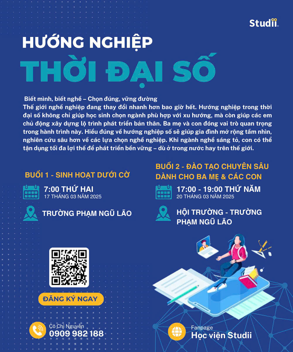 CHƯƠNG TRÌNH HƯỚNG NGHIỆP THỜI ĐẠI SỐ CÙNG TRƯỜNG THCS VÀ THPT PHẠM NGŨ LÃO