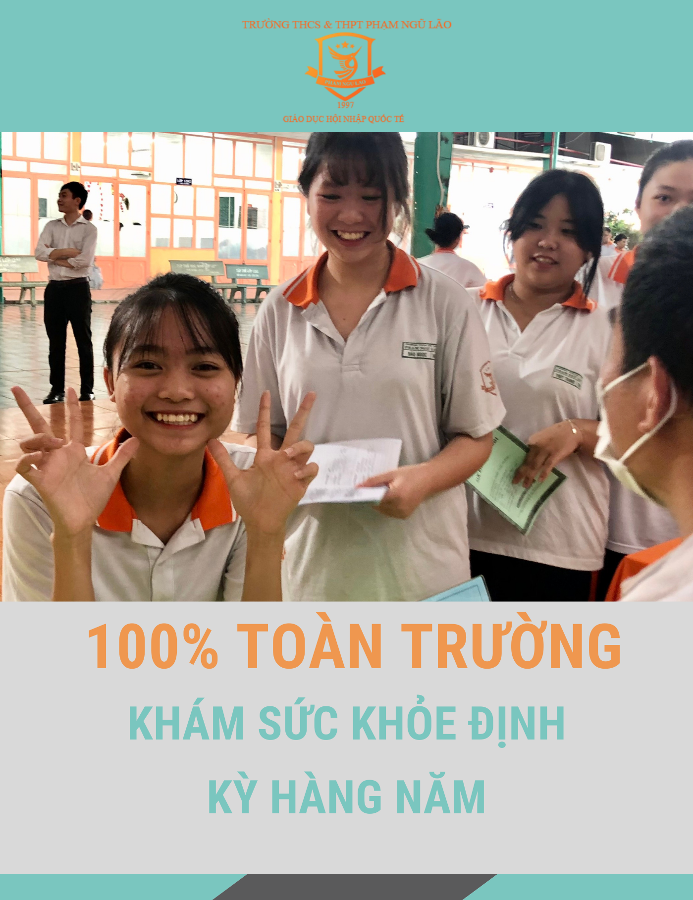 TỔ CHỨC KHÁM SỨC KHỎE ĐỊNH KỲ CHO HỌC SINH VÀ TOÀN THỂ CÁN BỘ - GIÁO VIÊN - NHÂN VIÊN TRƯỜNG THCS VÀ THPT PHẠM NGŨ LÃO NĂM HỌC 2020 - 2021