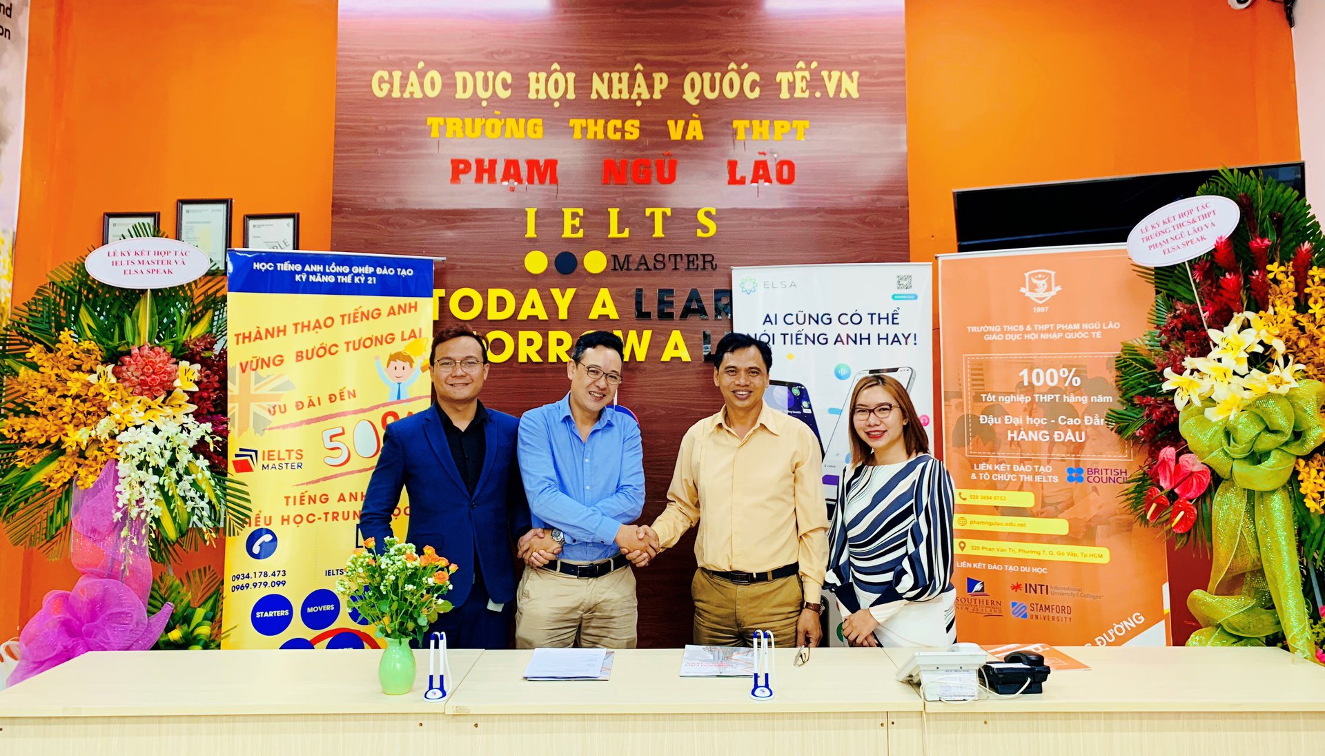 LỄ KÍ KẾT HỢP TÁC CỦA TRƯỜNG THCS & THPT PHẠM NGŨ LÃO, IELTS MASTER, ELSA SPEAK